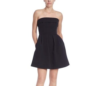 Strapless Mini with Pleated Flare Skirt